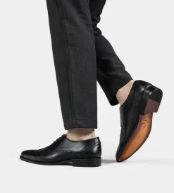 New ZAPATO DE VESTIR WINGTIP PIEL NEGRO Hombre Vestir
