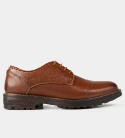 Discount ZAPATO DERBY PIEL PREMIUM MIEL Hombre Casual