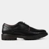 Clearance ZAPATO DERBY PIEL PREMIUM NEGRO Hombre Casual