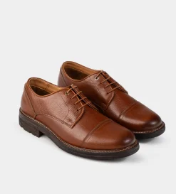 Discount ZAPATO DERBY PIEL PREMIUM MIEL Hombre Casual