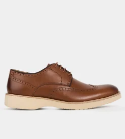 Clearance ZAPATO DERBY WINGTIP PIEL MIEL Hombre Casual