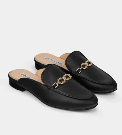 Clearance ZAPATO MULE PIEL NEGRO Mujer Zuecos Y Mules | Flats Y Mocasines
