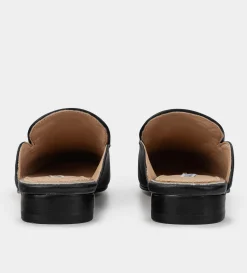 Clearance ZAPATO MULE PIEL NEGRO Mujer Zuecos Y Mules | Flats Y Mocasines