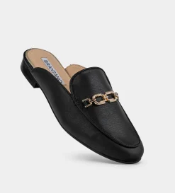 Clearance ZAPATO MULE PIEL NEGRO Mujer Zuecos Y Mules | Flats Y Mocasines