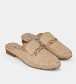 Fashion ZAPATO MULE TEJIDO BEIGE Mujer Zuecos Y Mules | Flats Y Mocasines