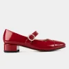 Outlet ZAPATO TACÓN BAJO CHAROL ROJO Mujer Tacones Y Zapatillas