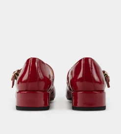 Outlet ZAPATO TACÓN BAJO CHAROL ROJO Mujer Tacones Y Zapatillas