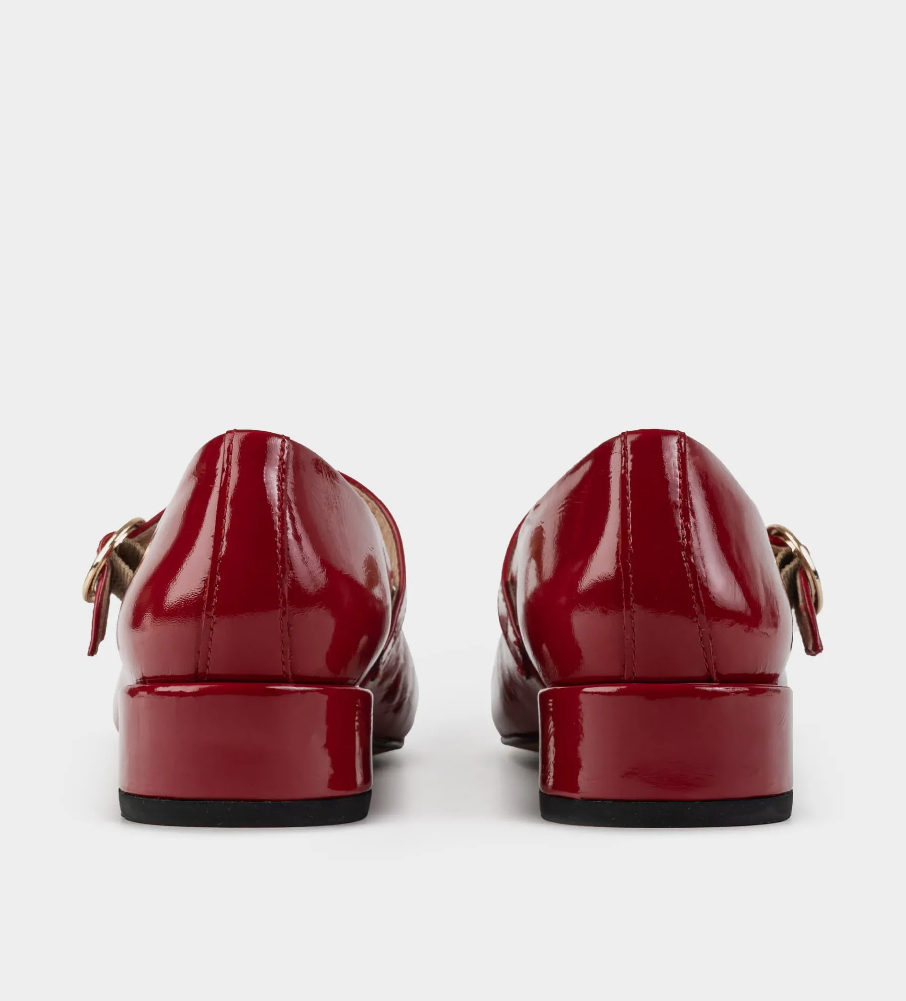 Outlet ZAPATO TACÓN BAJO CHAROL ROJO Mujer Tacones Y Zapatillas