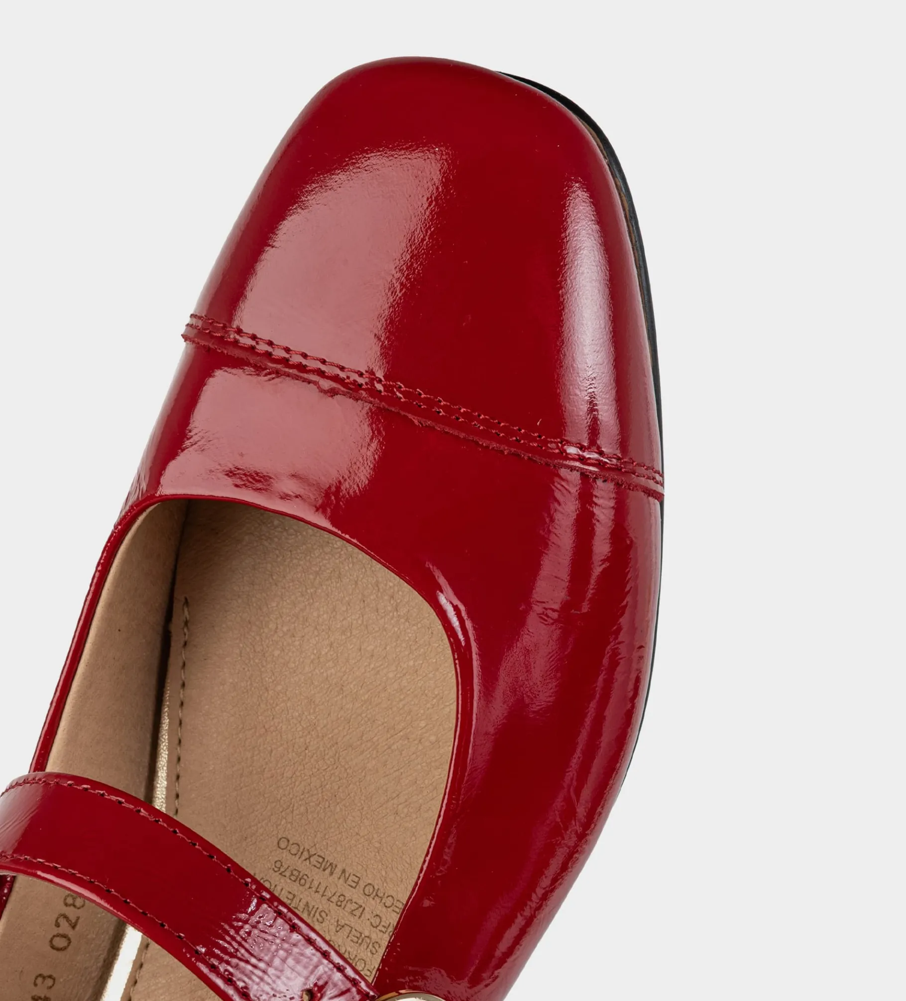 Outlet ZAPATO TACÓN BAJO CHAROL ROJO Mujer Tacones Y Zapatillas