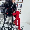 Hot ZAPATO TACÓN HEBILLAS METÁLICAS ROJO Mujer Tacones Y Zapatillas
