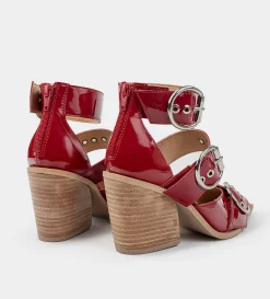 Hot ZAPATO TACÓN HEBILLAS METÁLICAS ROJO Mujer Tacones Y Zapatillas