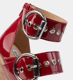 Hot ZAPATO TACÓN HEBILLAS METÁLICAS ROJO Mujer Tacones Y Zapatillas