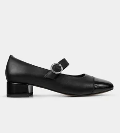 Outlet ZAPATO TACÓN PIEL NEGRO Mujer Flats Y Mocasines | Piel Auténtica