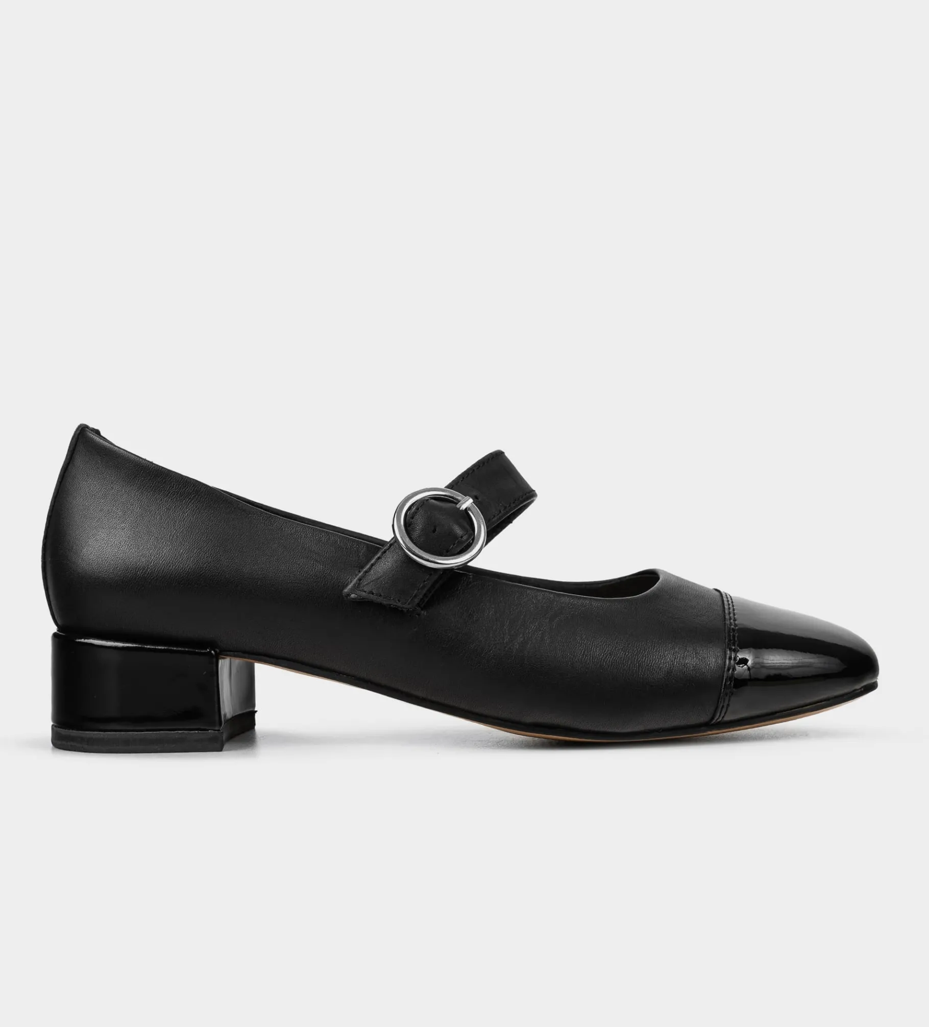 Outlet ZAPATO TACÓN PIEL NEGRO Mujer Flats Y Mocasines | Piel Auténtica